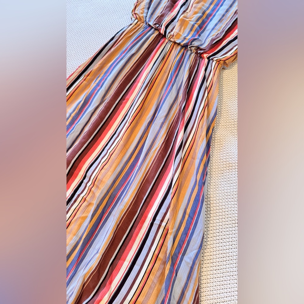 WAYF Sleeveless Blouson Colorful Striped Midi Dress - Picture 10 of 13